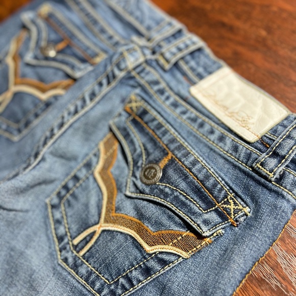 🆕Plastic By Gly Chic Flare Jeans with distress - Picture 4 of 14